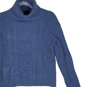 Weekend Max Mara Cable Knit‎ Turtleneck Sweater Cornflower Blue Women's - Size S